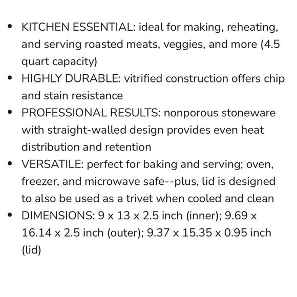 KitchenAid Rectangular Baker with Lid/Trivet - Picture 10 of 14